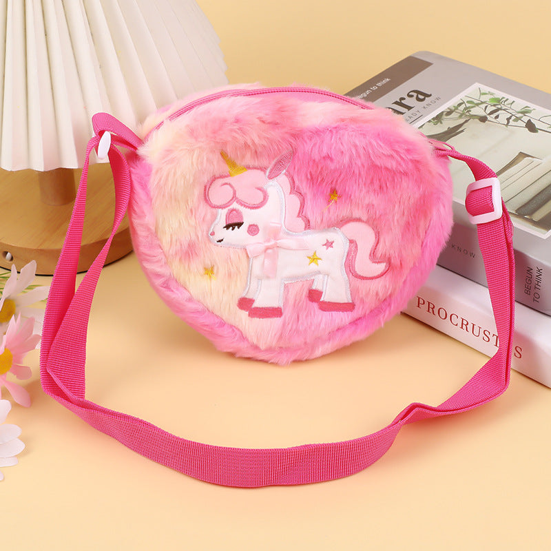 Korean Girly Cartoon Cute Plush Love Crossbody Bags
