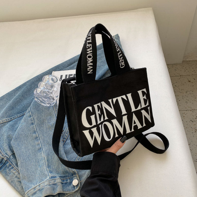 New Thailand Color Letter Printing Canvas Shoulder Bags