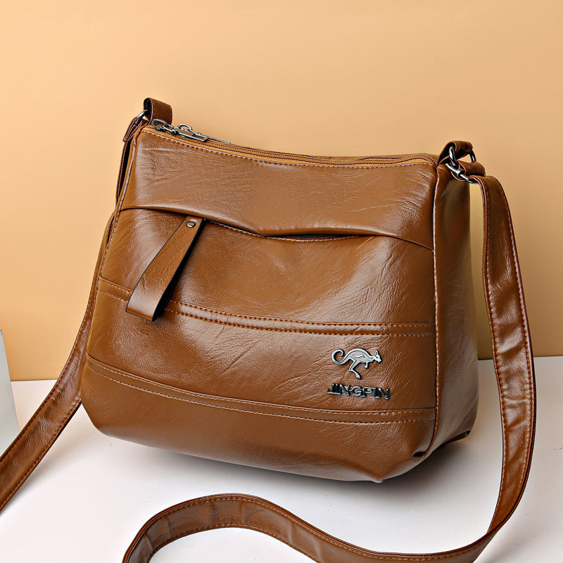 Women's Retro Soft Leather Mother Versatile Large Crossbody Bags