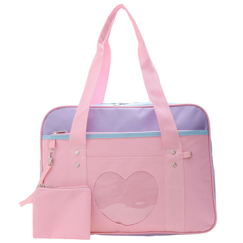 Attractive Portable Love Transparent Cartoon Uniform Shoulder Bags