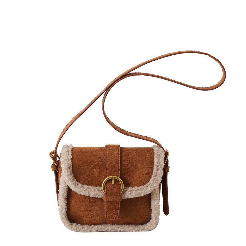 Women's Contrast Color Design One Fashion Lamb Shoulder Bags