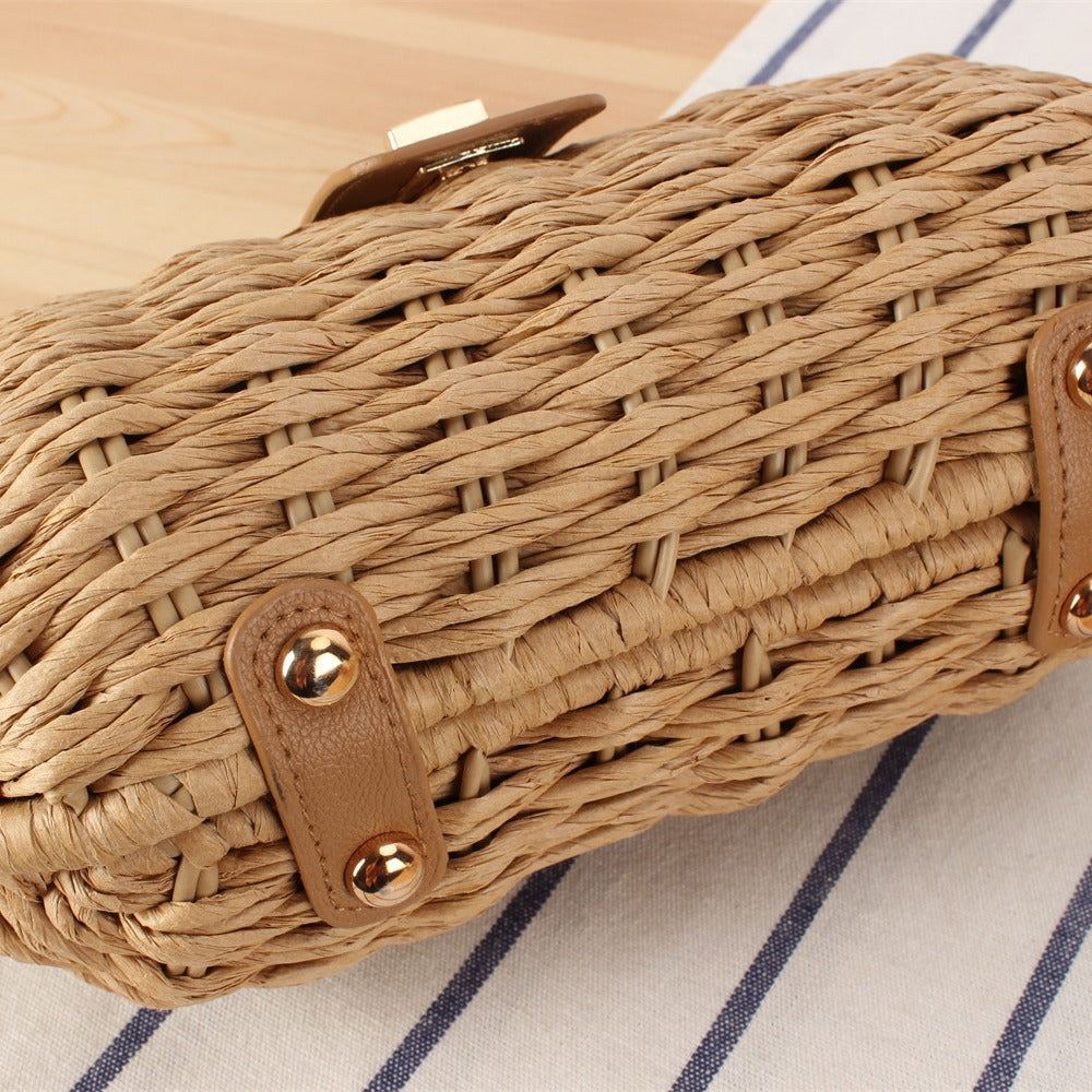 Style Woven Niche Western Straw Seaside Crossbody Bags
