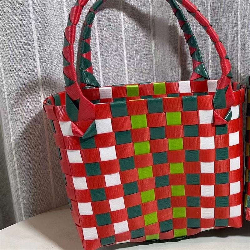 Woven Vegetable Basket Group Building Hand-made Wedding Companion Handbags