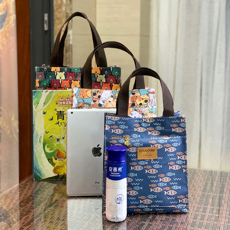 Korean Style Waterproof Lunch Box Commuter Make-up File Handbags