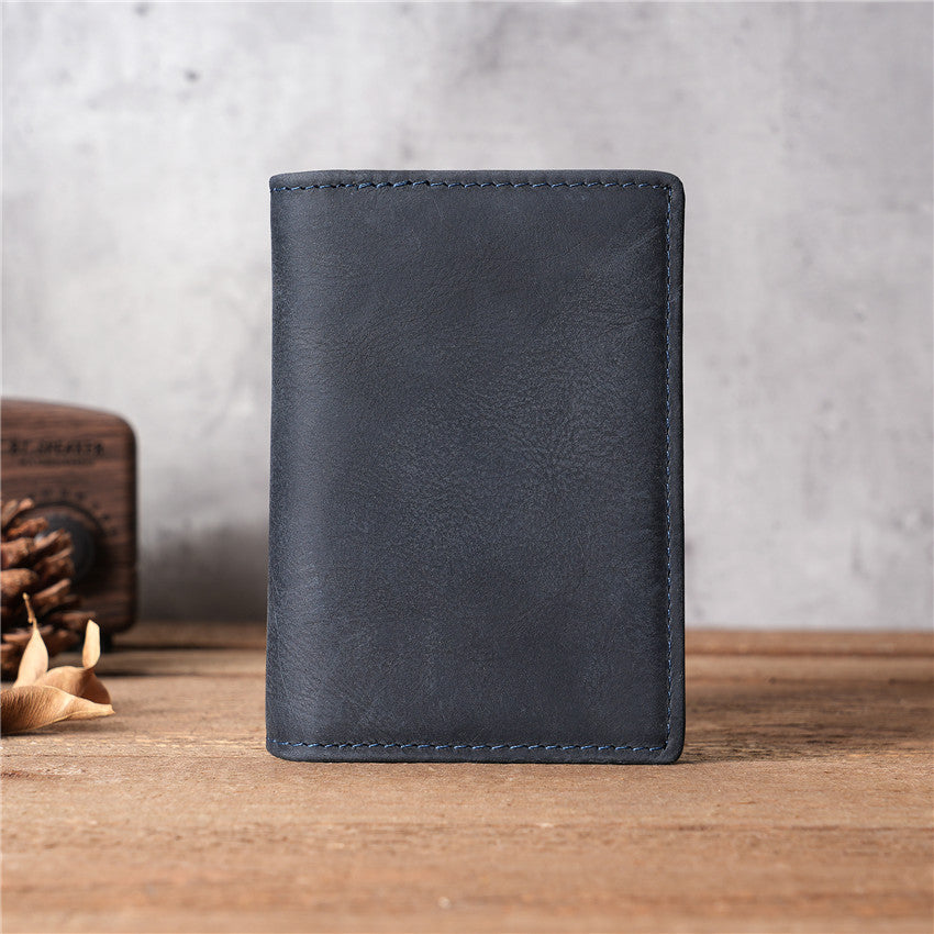 Men's Cattlehide Leather Surface Crazy Horse Large Card Holder