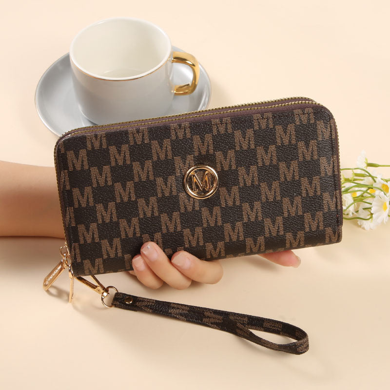 Women's Fashion Double Zipper Long Printed Clutch Multiple Slots Large Capacity Ladies Wallet