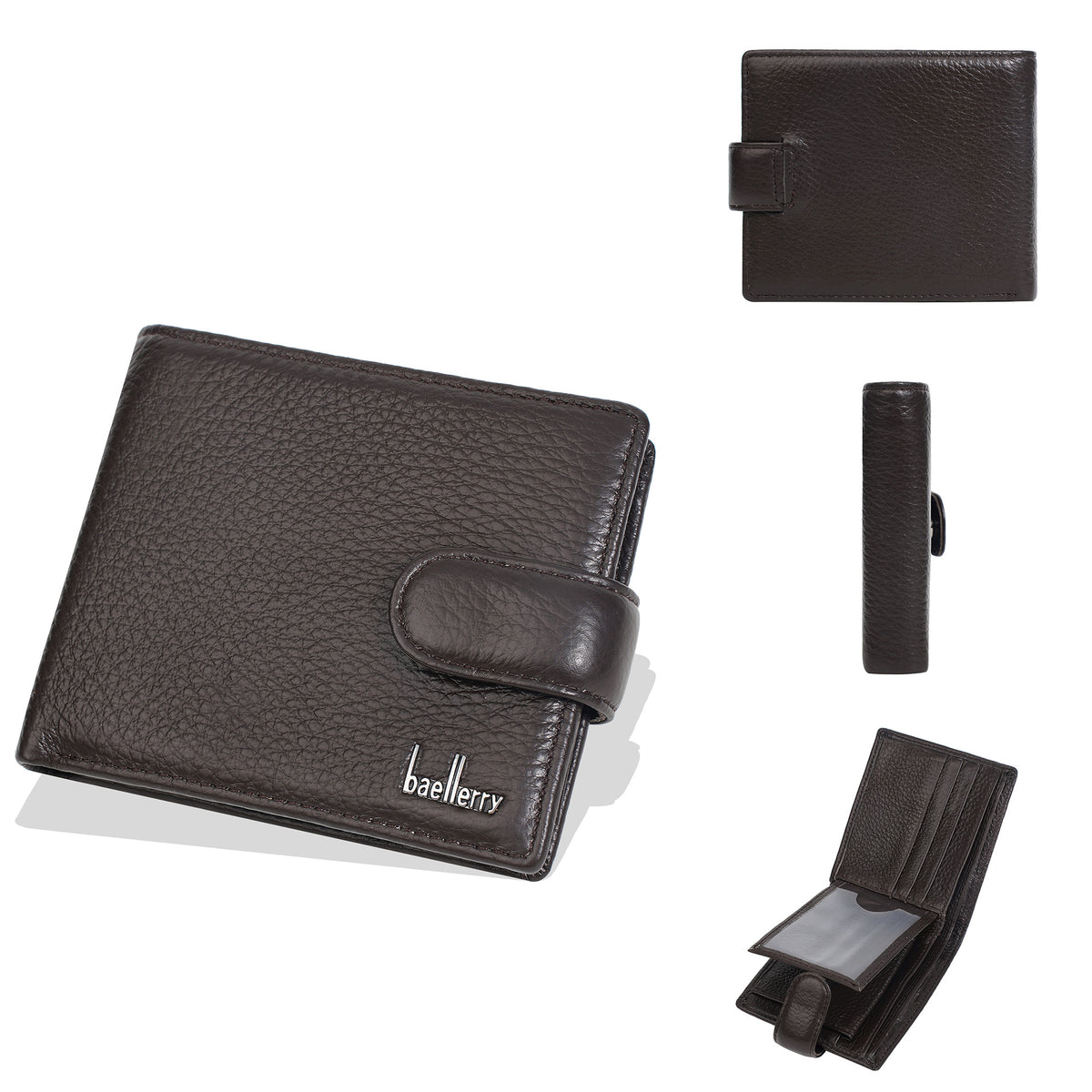 Men's Genuine Leather Snap High Sense Pocket Men's Wallet