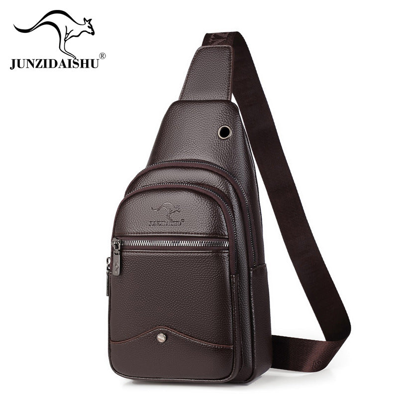 Men's Green Leather Couple Fashion Clothing Men's Chest Bags