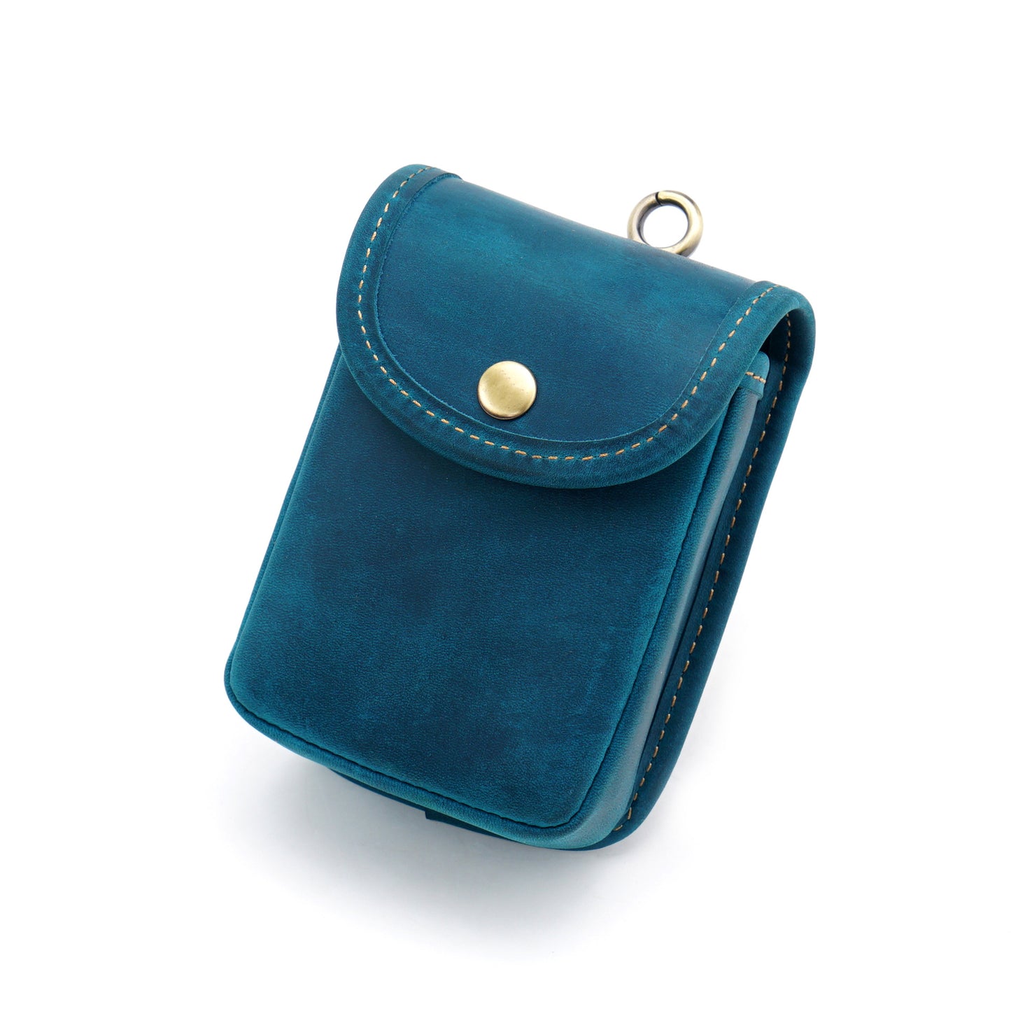 Men's Cowhide Crazy Horse Leather Mini Cigarette Retro Men's Waist Packs