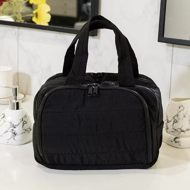 Simple Large Capacity Partition Layered Wash Portable Cosmetic Bags