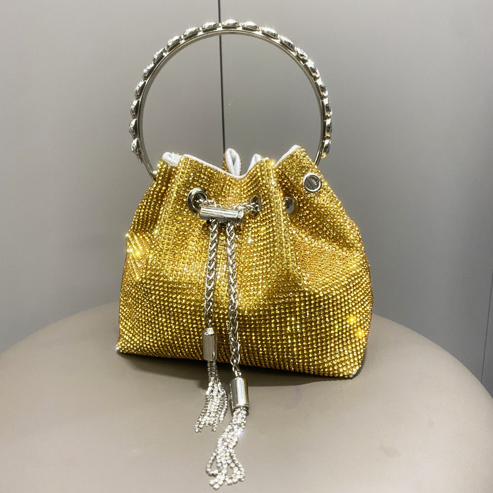 Women's Beautiful Rhinestone Round Chain Diamond Shoulder Bags