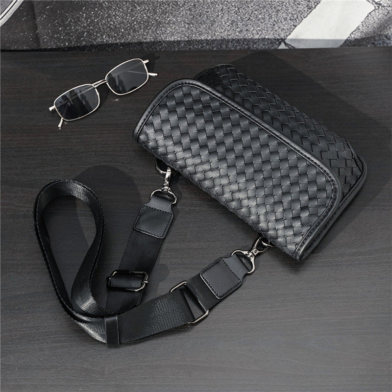 Classy Men's Fashion Hand-woven Street Mobile Men's Chest Bags