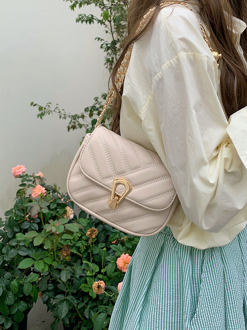Women's Classic Style Diamond Pattern Chain Texture Temperamental Minority Shoulder Bags