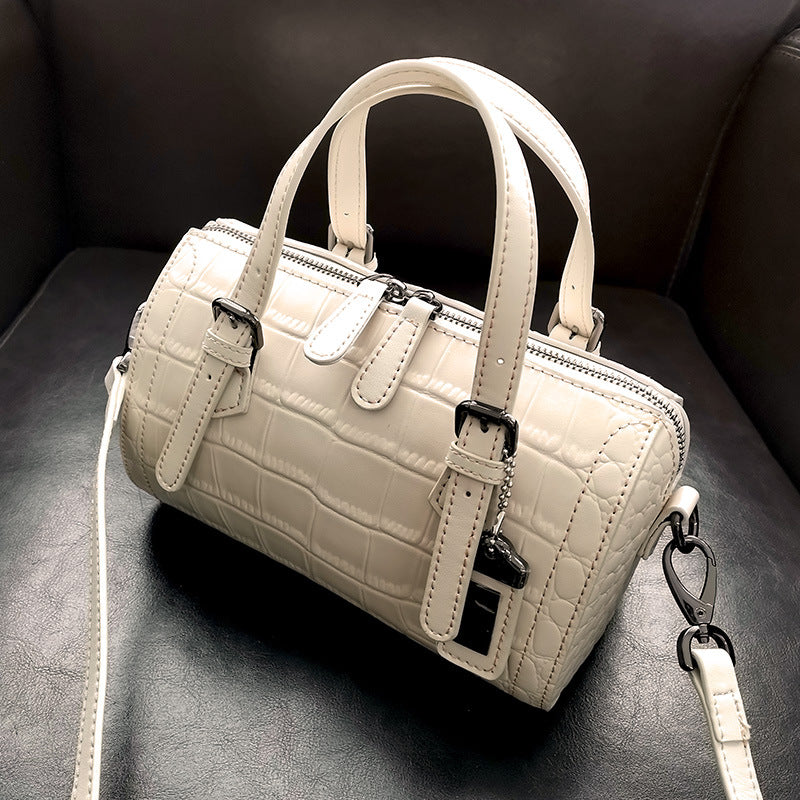 Women's Pattern Pouch Pillow Genuine Leather Portable Shoulder Bags