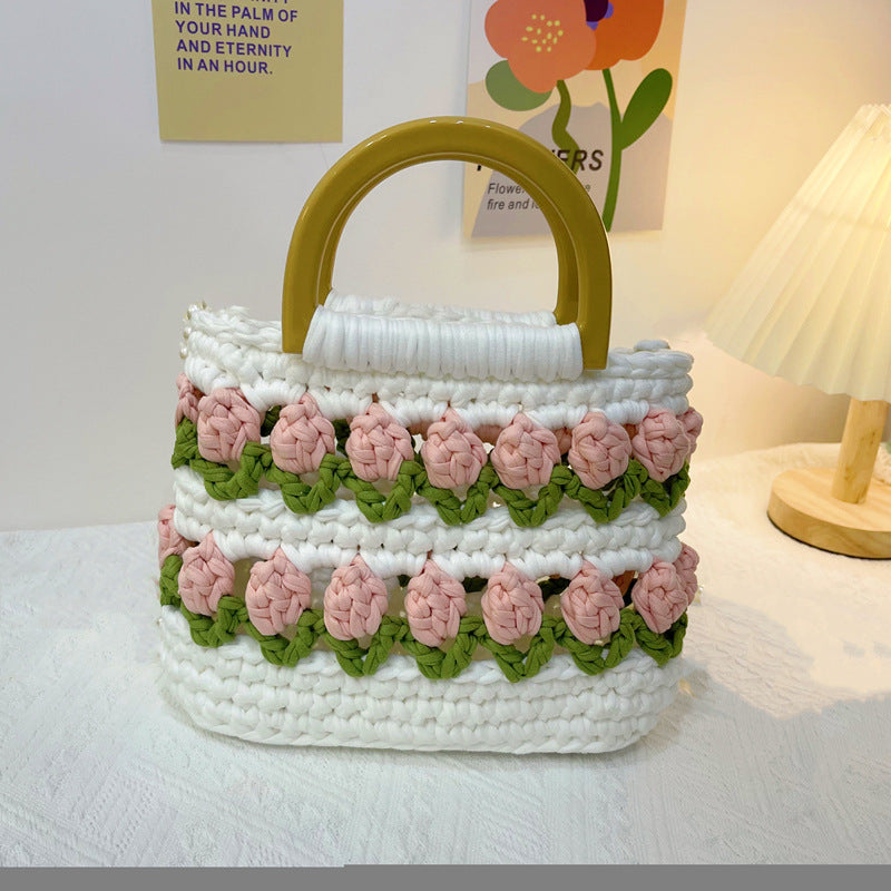 Tulip Hand-woven Strip Thread Material Gifts Handbags