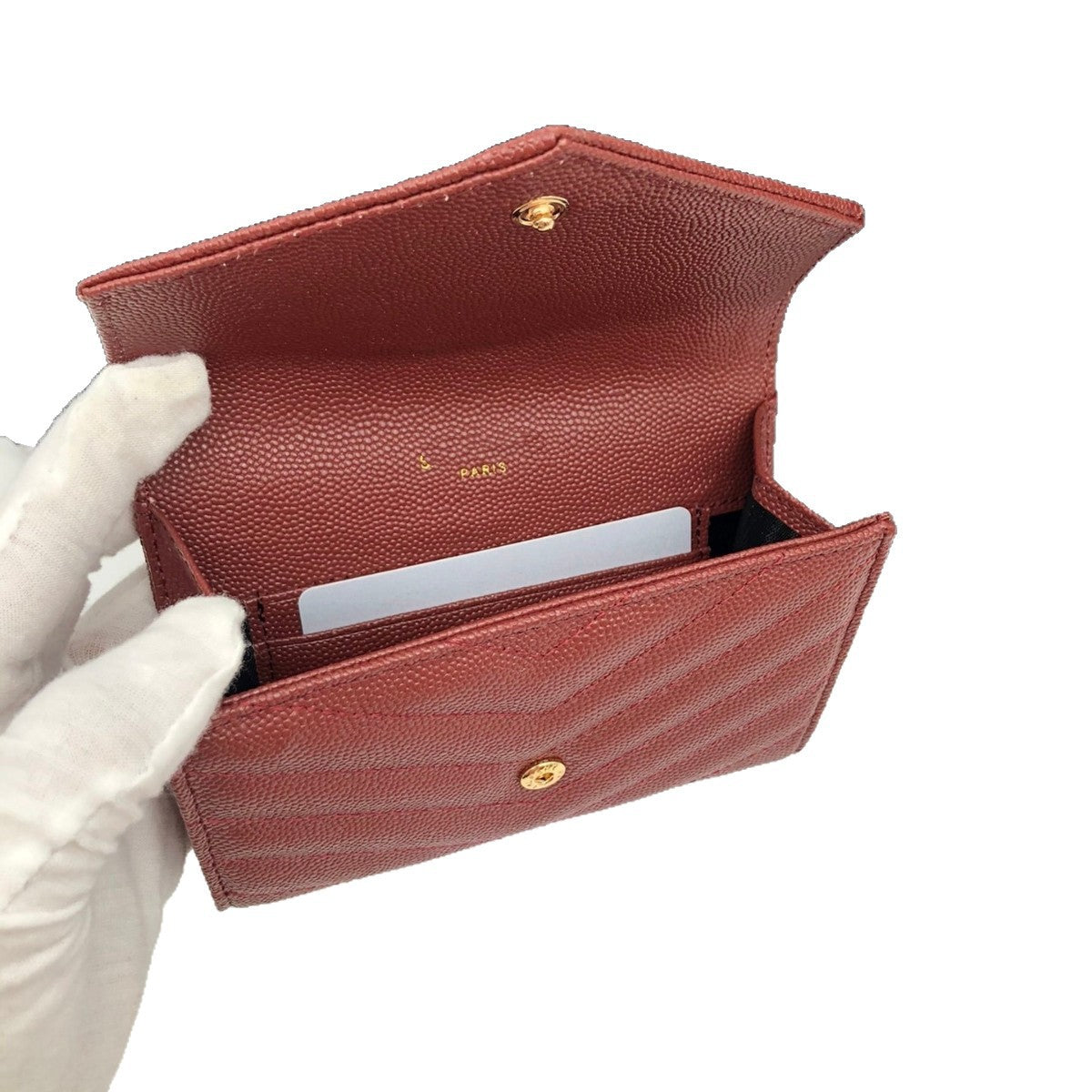 Caviar Short Cowhide Two Fold Multiple Slots Large Capacity Ladies Wallet