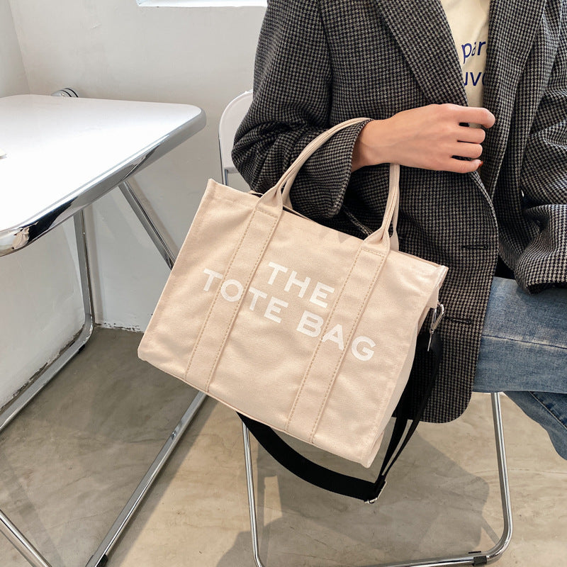 Women's Portable Canvas Simple Large Capacity Shoulder Bags