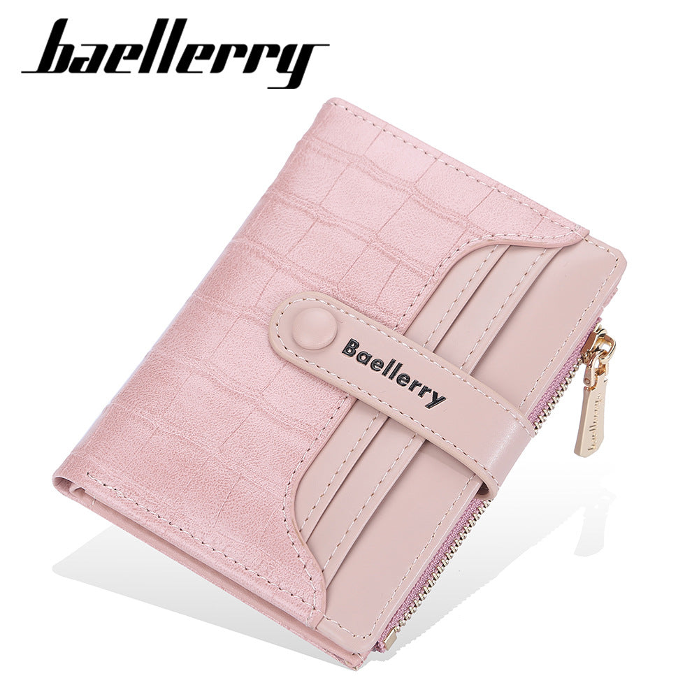 Women's Short Korean Style Multiple Slots Zipper Ladies Wallets