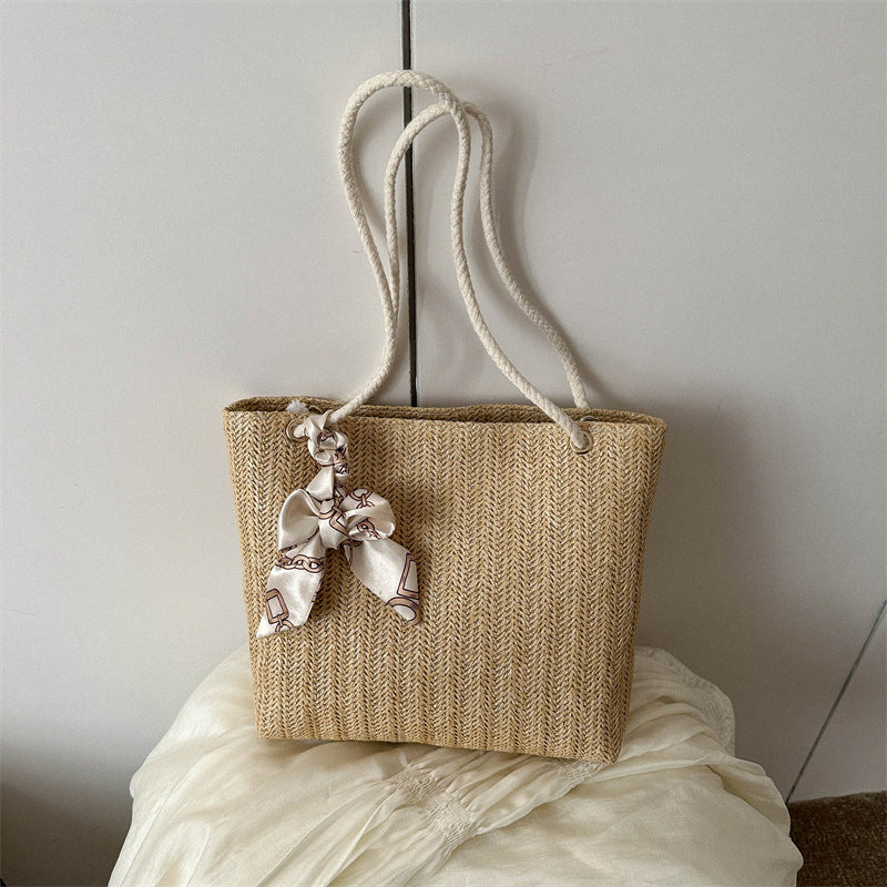 Women's Large Capacity Fashion Underarm Straw Shoulder Bags