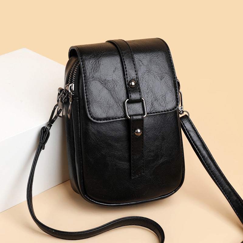 Women's Soft Leather Textured Simple Fashion Trendy And Small Square Bags