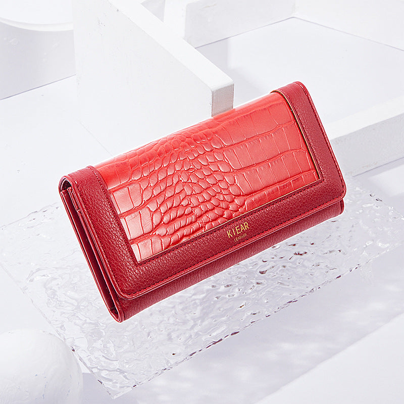 Women's Stylish Pretty Long Female Crocodile Ladies Wallets