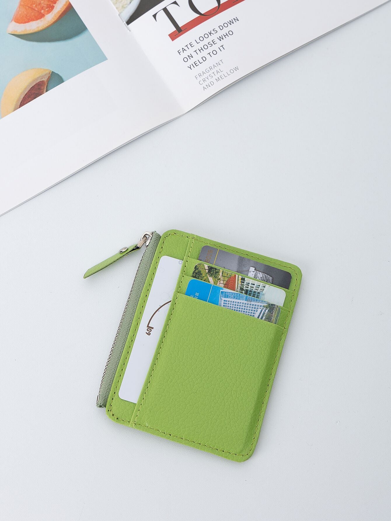 Charming Durable Fashion Leather Zipper Short Card Holder