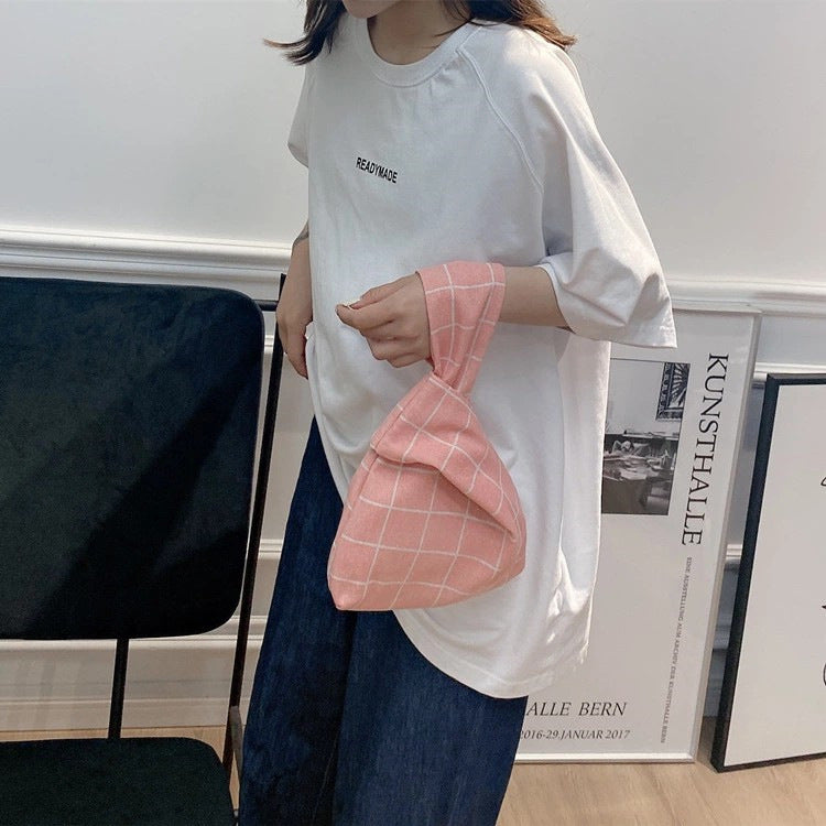 Classy Wrist Cotton Linen Fabric Fresh Handbags