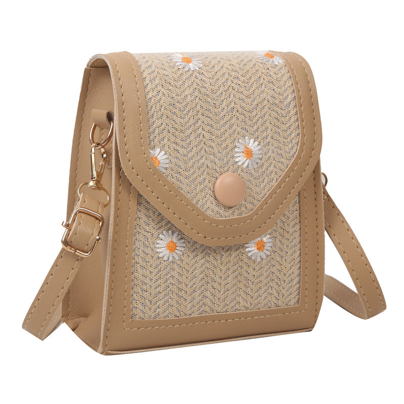 Casual Straw Mobile Female Summer Fashion Phone Bags