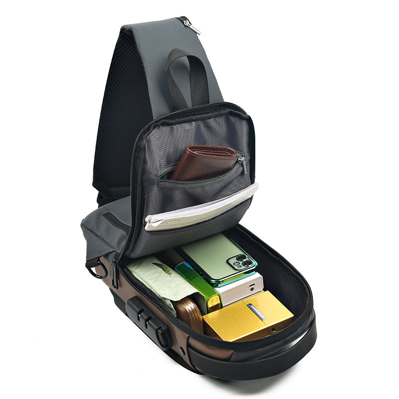 Men's Motorcycle Password Fashion Leisure Multifunctional Business Men's Chest Bags