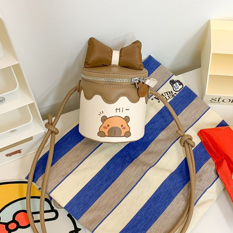 Women's Macaron Light Color Cute Contrast Bow Animal Backpacks