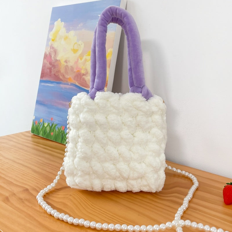 Clow Hand-woven Homemade Material Cute Cloud Finished Gifts For Women's Messenger Bag
