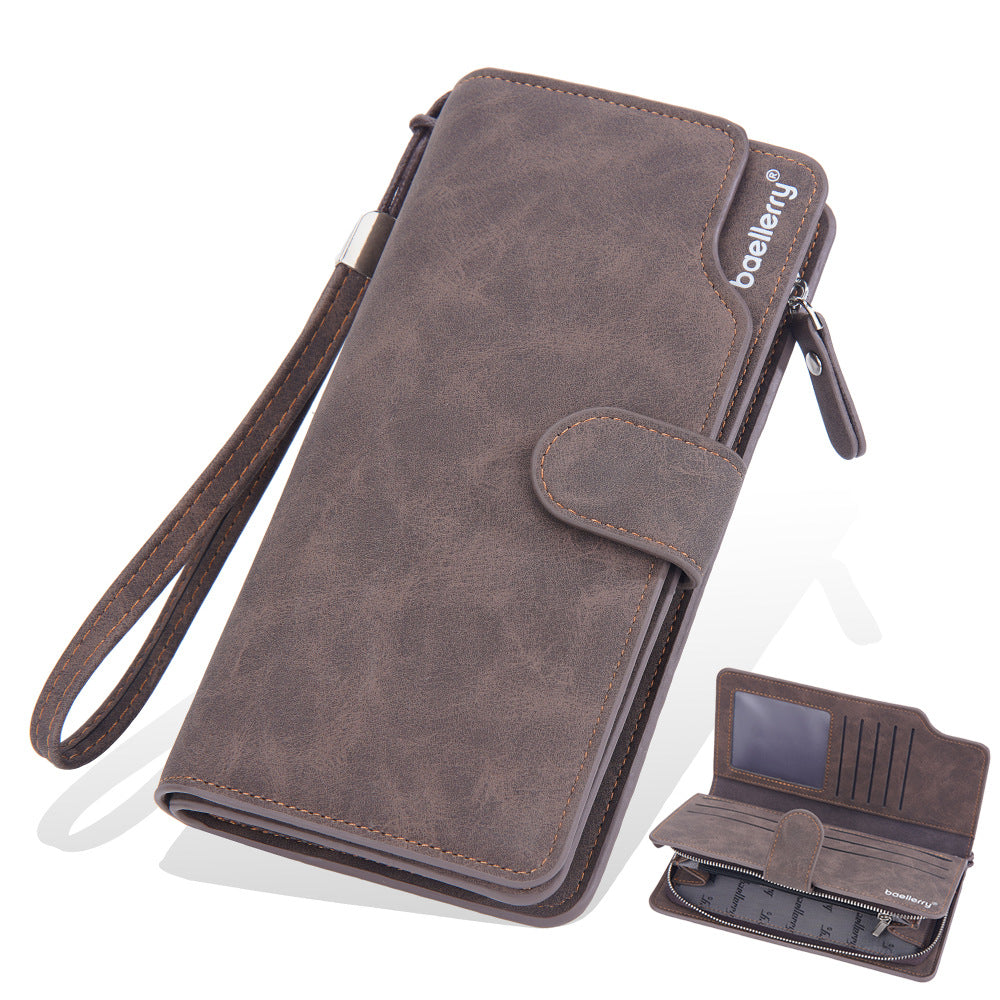 Men's Zipper Multi Slots Retro High-grade Clutch Men's Wallets