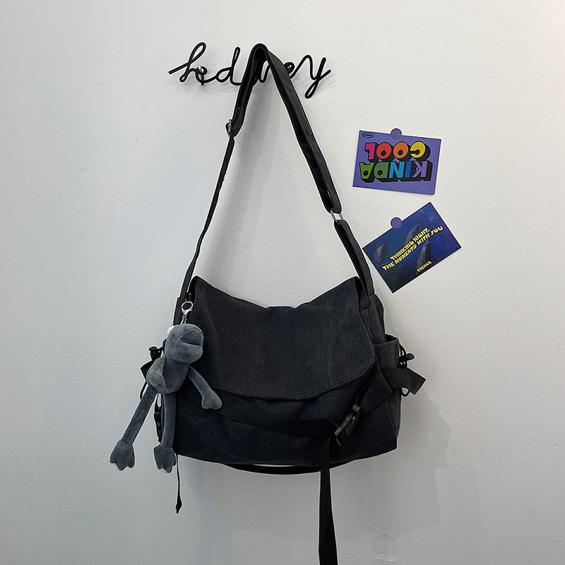 Men's Trendy College Canvas Versatile Retro Simple Women's Shoulder Bag