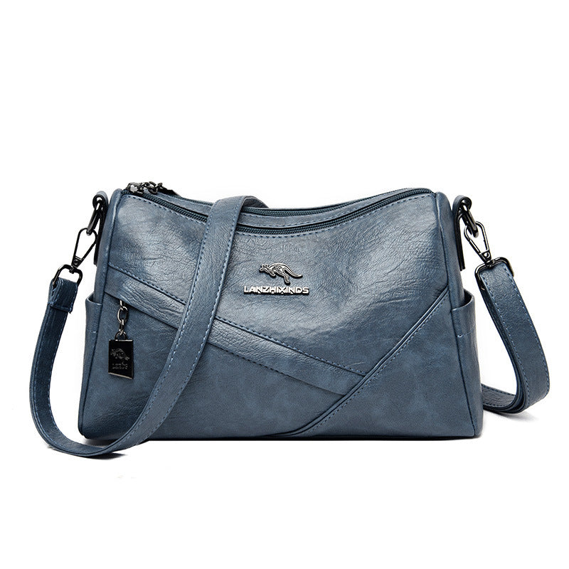 Women's Trendy Soft Leather Korean Style Large Crossbody Bags