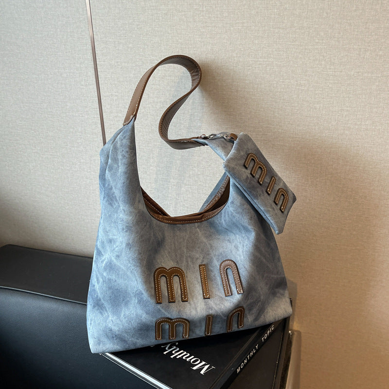 Women's Popular Retro Large Capacity Denim Shoulder Bags