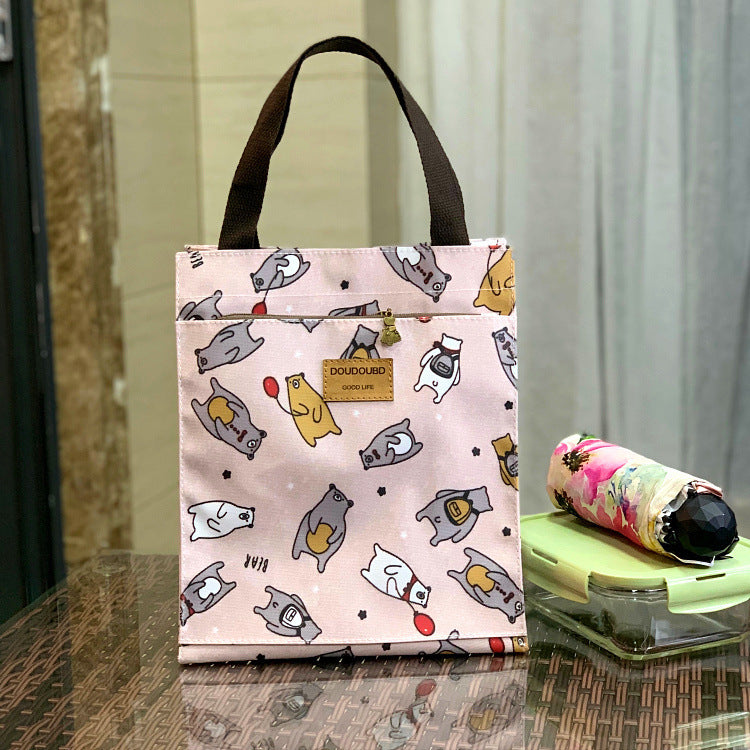 Korean Style Waterproof Lunch Box Commuter Make-up File Handbags