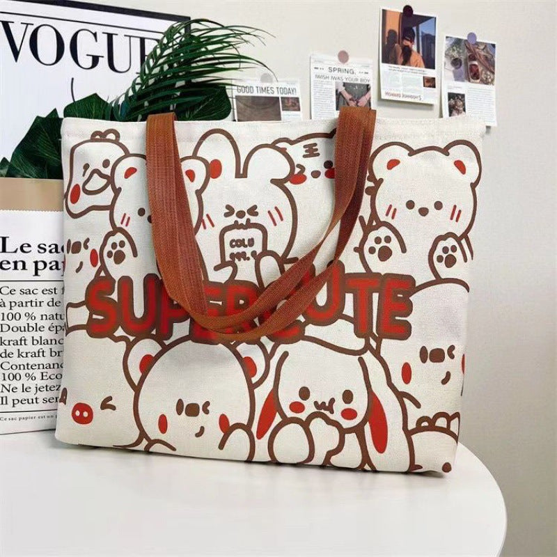 Women's Large Capacity Canvas Minnie Portable Fashion Shoulder Bags
