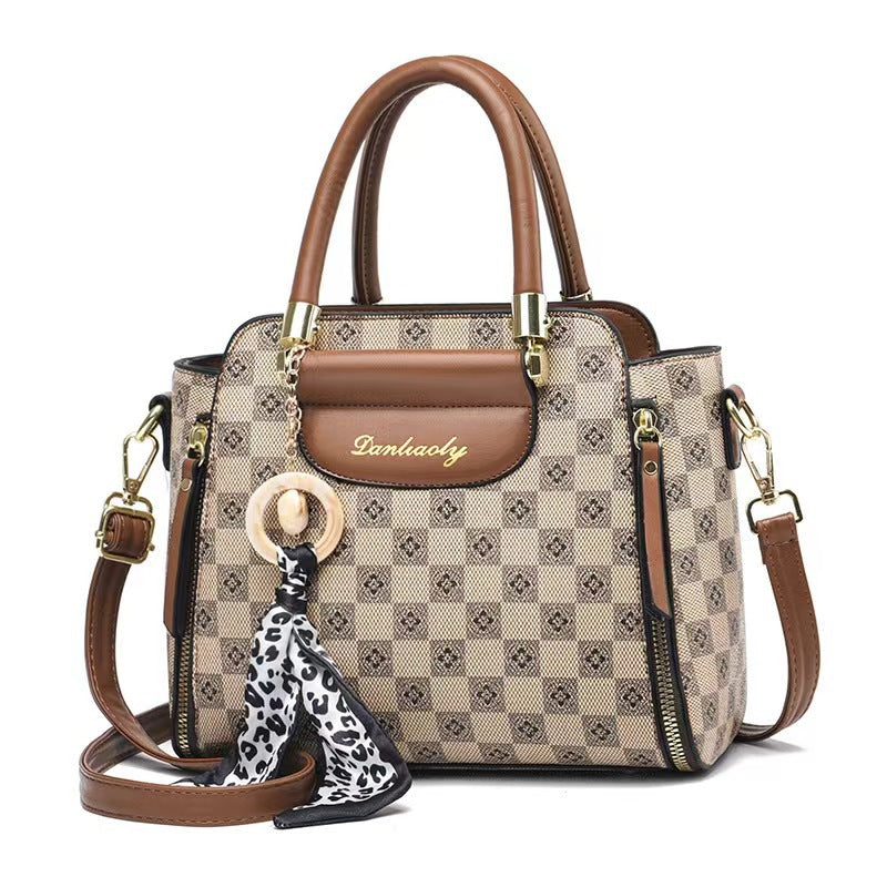 Casual Women's Retro Textured Silk Scarf Shoulder Bags