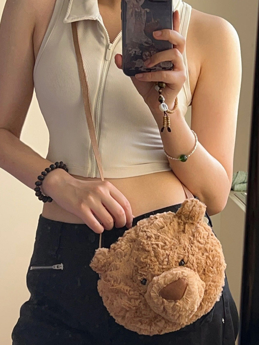 Women's Barcelona Bear Cute Cartoon Plush Doll Crossbody Bags