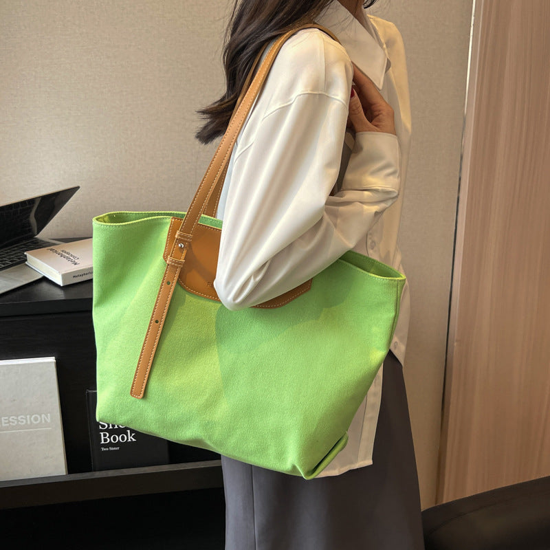 Women's Fashion Simple Canvas Versatile Large Capacity Shoulder Bags