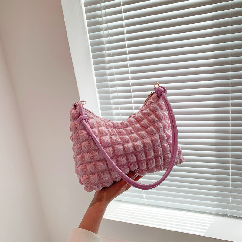 Women's Simple Gentle Elegant Pleated Underarm Arm Bags