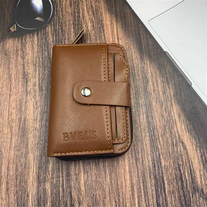 Men's Short Business Expanding Soft Sheepskin Pattern Men's Wallets