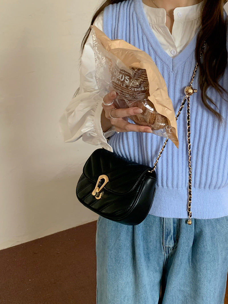 Women's Classic Style Diamond Pattern Chain Texture Temperamental Minority Shoulder Bags