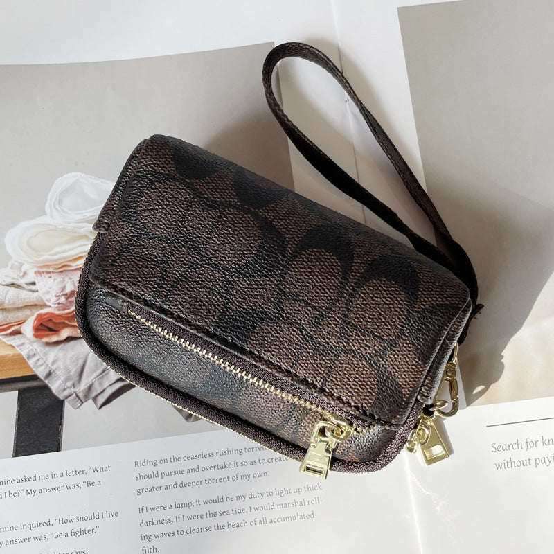 Women's Exquisite Triple Zipper Mini Clutch Coin Purses