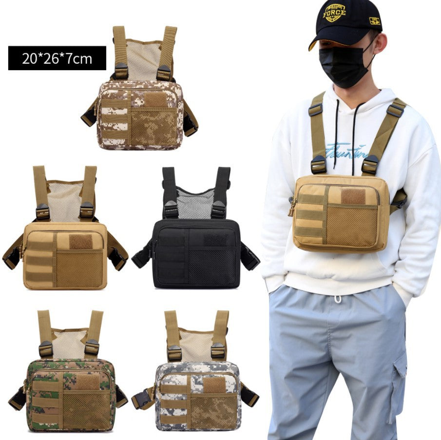 Tactics Running Vest Camouflage Function Trendy Leisure Men's Chest Bags