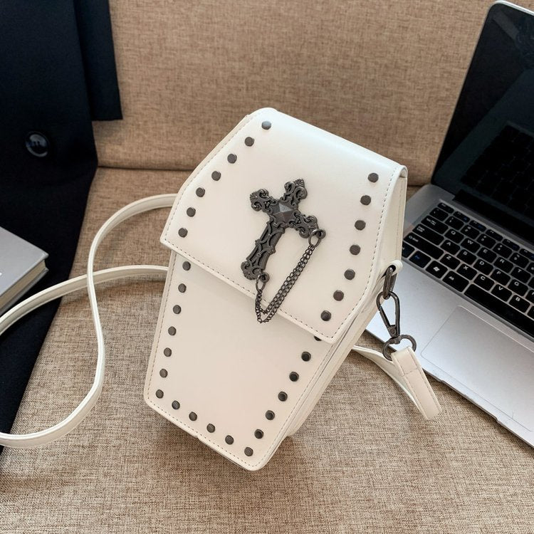 Women's Rivet Retro Gothic Style Vertical Mobile Crossbody Bags