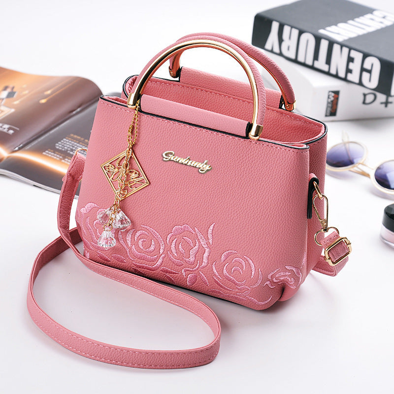 Women's Fashion Embroidery Portable Trendy Mom Shoulder Bags