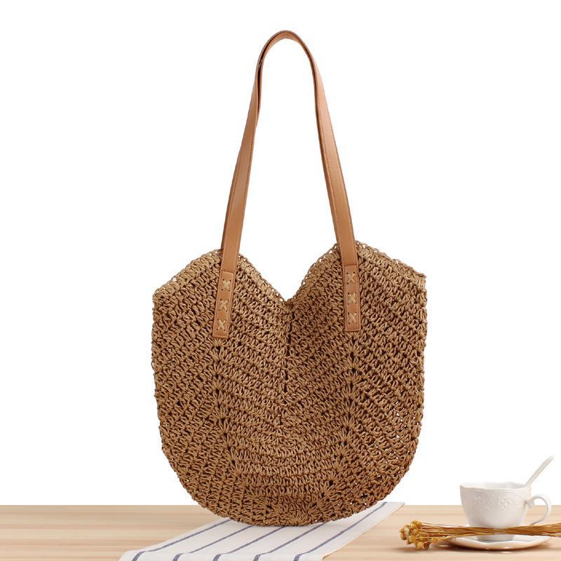 Women's Hand-woven Fashion Straw Paper String Vacation Shoulder Bags