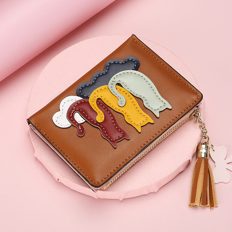 Women's Multiple Slots Korean Style Solid Color Ladies Wallets