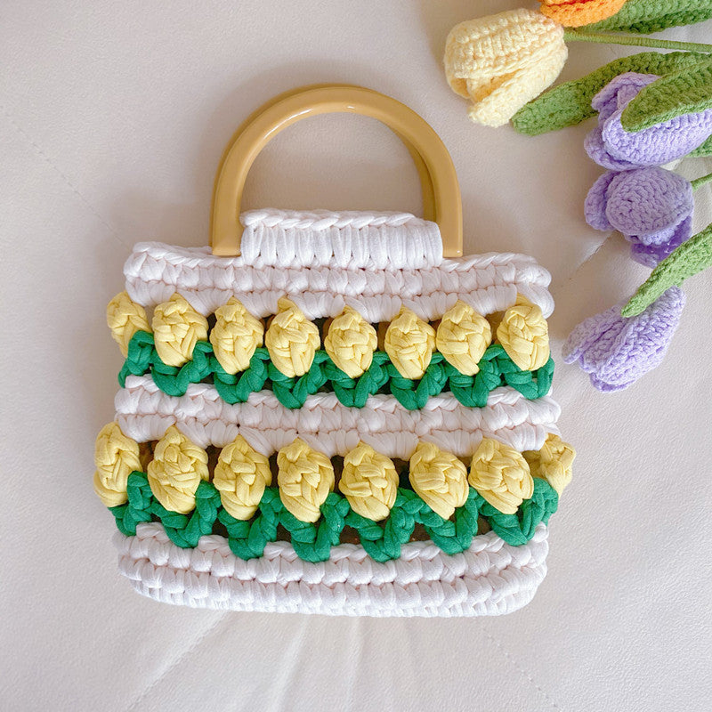 Tulip Hand-woven Strip Thread Material Gifts Handbags